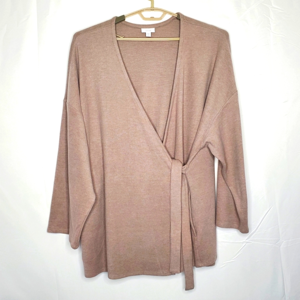J. Jill purejill Wrap Cardigan Size 3X Soft Neutral Sweater with Pockets